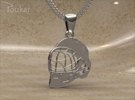 Přívěsek florbalová maska bílá