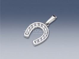 SAZ 01 - Zlatý přívěsek Podkova se zirkony